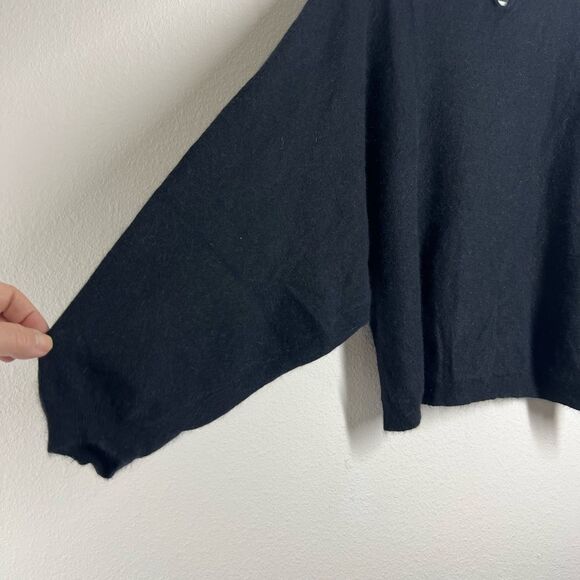 Vtg Colleen’s Collectables Lambwool Angora Rabbit Hair Beaded Black Sweater Sz M - Picture 7 of 16